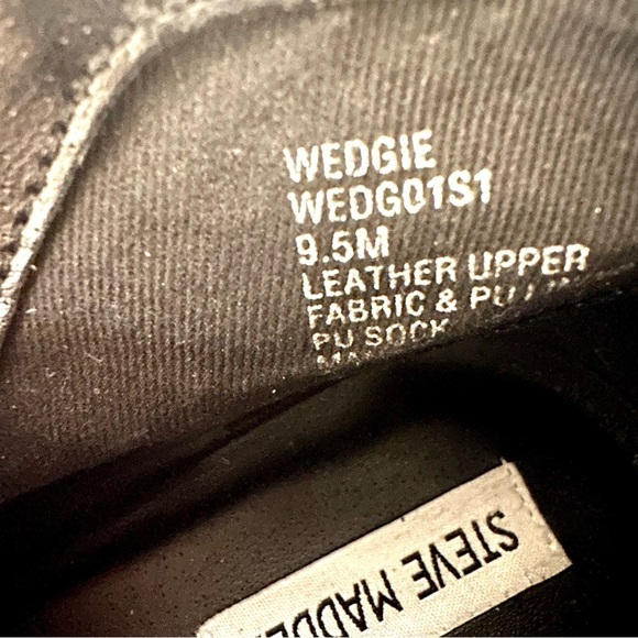 Steve Madden Wedgie Black Double Zipper High Top Sneaker Size 9.5 - Picture 7 of 9